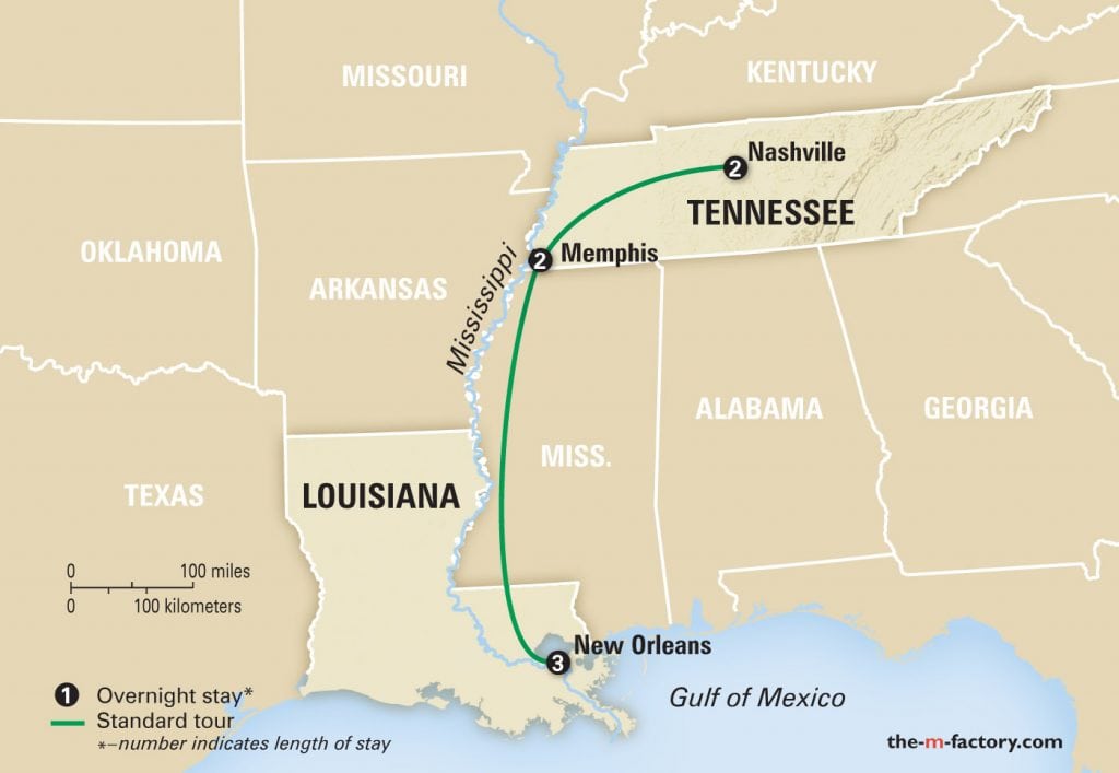 Map - Memphis.New Orleans